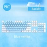AJAZZ 104 Keys/set PBT keycaps Double-shot Mechanical Keyboard Backlit Key Caps Pink Blue White.