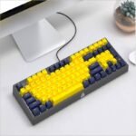 Ajazz Yellow Keycap Set 104 Keys JSA Profile PBT Doubleshot Ballcaps.