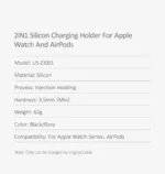USAMS 2 IN 1 Silicon Charging Holder For Apple Watch And AirPods US-ZJ051 - Image 2
