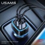 USAMS 80W Car Fast Charger with 3 Ports USB Type C PD 3.0 QC3.0 Quick Charge US-CC126 - Image 2