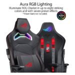 Asus ROG SL300C Chariot RGB gaming chair in racing car style featuring memory foam lumbar support, 4D armrests, tilt mechanism and durable class 4 gas lift - Image 2
