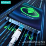 USAMS 2m Type C to Lightening 20W Quick Charging Cable PD Data US-SJ485 - Image 2