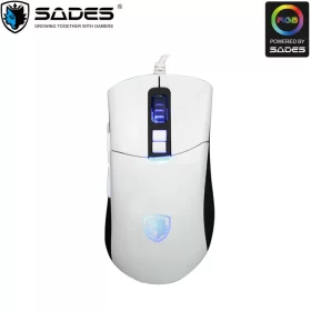 Sades Gunblade 4000DPI Programmable RGB Gaming Mouse | White