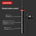 Lenovo HE05X Neckband Wireless Bluetooth 5.0 Earphones Sports Sweatproof Headset IPX5 with Mic Noise Cancelling - Image 3