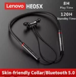 Lenovo HE05X Neckband Wireless Bluetooth 5.0 Earphones Sports Sweatproof Headset IPX5 with Mic Noise Cancelling