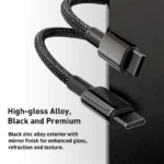 Baseus Tungsten USB to Type-C 100W 1M Gold Fast Charging Data Cable Black - Image 2