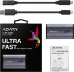 ADATA SE880 500GB - Up to 2000 MB/s- SuperSpeed USB 3.2 Gen 2x2 USB-C External Portable SSD Titanium - Image 3