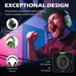 EKSA E900 Pro Dual Audio 7.1 Surround Premium Gaming Headset With Detachable Microphone ( New 2023 Edition )(COLOR:BLACK/GREEN) - Image 3