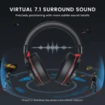 EKSA E900 Pro Dual Audio 7.1 Surround Premium Gaming Headset With Detachable Microphone ( New 2023 Edition )(COLOR:BLACK/GREEN) - Image 6