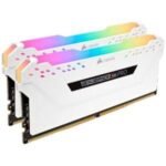 CORSAIR VENGEANCE® RGB PRO 16GB (2 x 8GB) DDR4 DRAM 3600MHz C18 Memory Kit — White - Image 2