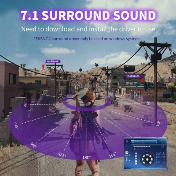 EKSA Air Joy Pro 7.1 Surround Sound Gaming Headset - Purple - Image 3