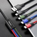 Baseus Fast 4-in-1 Cable For iP+Type-C(2)+Micro 3.5A 1.2m Black - Image 3