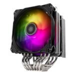 SilverStone Hydrogon D120 ARGB Dual tower CPU cooler with 6 heat-pipes and dual 120mm ARGB fans - Black