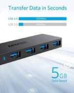 Anker 4-Port USB 3.0 Hub, Ultra-Slim Data USB Hub with 2 ft Extended Cable - Image 3