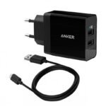 Anker 24W 2-Port USB Charger & Micro Cable B2021L11 - Black