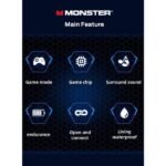 Lenovo MONSTER AIRMARS XKT01 True Wireless Earbuds – Black/White - Image 4
