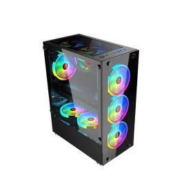 Xtech Casing F8 mid Tower black with 4 Rgb Fans