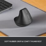 Logitech Lift Vertical Ergonomic Mouse - Ergo Series, Wireless, Bluetooth (White/Black) - Image 4