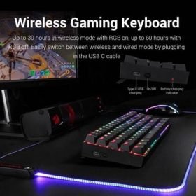 Redragon K599-KRS Deimos Dual Mode RGB Mechanical Keyboard - Image 2