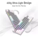 REDRAGON K616 FIZZ PRO RGB BLUETOOTH WIRELESS MECHANICAL GAMING KEYBOARD 61 KEYS, RED SWITCHES (GREY WHITE) - Image 2