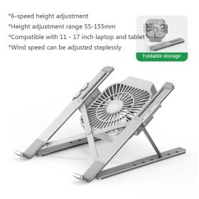 JF-055A1 Laptop Stand with Cooling Fan For Notebook Tablet Phone 6 Speed Adjustment Folding Portable - Image 2