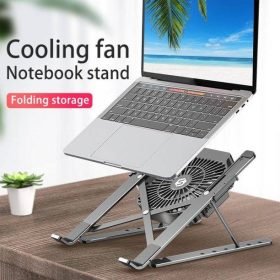 JF-054S2 Laptop Stand with Cooling Fan For Notebook Tablet Phone 6 Speed Adjustment Folding Portable - Image 2