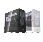 Darkflash DK415M mATX PC Case Black | White Gaming Chassis(With 2 140mm Argb Fans)