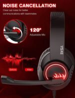 EKSA T8 Stereo Gaming Headset Red,over ear,Wired - Image 3