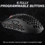 HK GAMING Mira M Ultra Lightweight RGB Gaming Mouse | Honeycomb Shell | 63 Grams | max 12000 cpi | USB Wired | 6 programmable Buttons | On-Board Memory | Anti Slip Grips | Mira-M Black - Image 5
