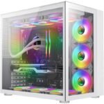 GameMax Infinity Mid-Tower ATX PC Gaming Case, Tempered Glass Side Panel | White