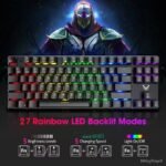 PICTEK PC244 87 Keys Blue Switch with Full Anti-ghosting Customizable Backlit Mechanical Keyboard - Image 4