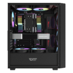 DARKFLASH DK353 MATX BLACK CASE WITH 4 ARGB FANS - Image 3