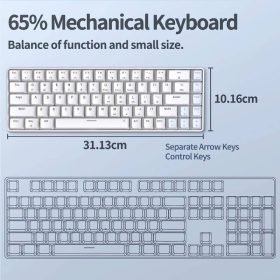 TMKB 60 Percent Keyboard,Gaming Keyboard,LED Backlit Ultra-Compact 68 Keys Gaming Mechanical Keyboard with Separate Arrow/Control Keys, T68SE, Red Switch - Image 3
