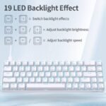 TMKB 60 Percent Keyboard,Gaming Keyboard,LED Backlit Ultra-Compact 68 Keys Gaming Mechanical Keyboard with Separate Arrow/Control Keys, T68SE, Red Switch - Image 2