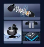 AWEI T50 ENC Wireless Earbuds Bluetooth Headphones 60H Playtime Ear Buds with Charging Case Earphones - Image 2