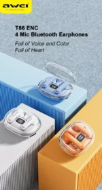 Awei T86 ENC Noise Canceling Earphones Wireless Bluetooth Earbuds