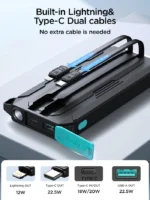 JOYROOM JR-L017 22.5W Power Bank 1000mAh with Dual Cables - Image 2