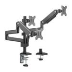 MXG BMA-36 Triple Montior Pole Mounted Premium Aluminum Spring-Assisted Monitor Arm