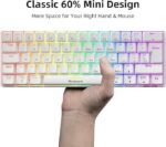 Anivia UK Layout 60% Gaming Keyboard and Soft Mouse, Type C-USB Wired 62 Keys LED Backlit Waterproof Keyboard, Full Anti-ghosting Keys with RGB Backlight for PC/MAC/Computer/Laptop (White/Blue Switch) - Image 2