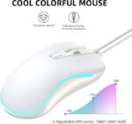 Anivia UK Layout 60% Gaming Keyboard and Soft Mouse, Type C-USB Wired 62 Keys LED Backlit Waterproof Keyboard, Full Anti-ghosting Keys with RGB Backlight for PC/MAC/Computer/Laptop (White/Blue Switch) - Image 3