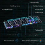 Trendy Wag Keyboard Mechanical Gaming Full Size Wired RGB Blue Swtiches - Image 2