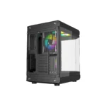 Thunder Rogue TGC-657B Modern Aesthetic Dual Chamber Panoramic Tempered Glass Mid-Tower ATX PC Gaming Case – Black - Image 2
