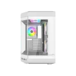 Thunder Carbon TGC-639W Modern Aesthetic Dual Chamber Panoramic Tempered Glass Mid-Tower ATX PC Gaming Case – White - Image 2