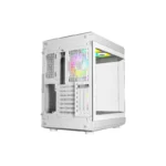 Thunder Carbon TGC-639W Modern Aesthetic Dual Chamber Panoramic Tempered Glass Mid-Tower ATX PC Gaming Case – White - Image 4