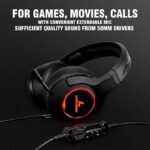 LYCANDER Gaming Headset with Microphone LED Light, 3.5mm input - for PC, PS4, Xbox One, Nintendo Switch and more (Advanced - Black/Orange) - Image 2