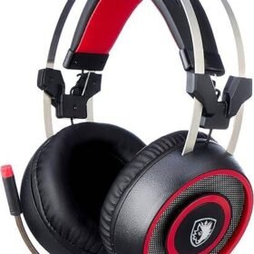 Sades g60 headphone pc gaming headset over ear - red, Wired