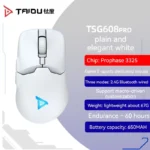 Taidu Tsg608 Max Mouse Paw3395 Three Mode Wired 2.4g Wireless Bluetooth Right Hand Ergonomics Pc Game Esports Lightweight Mouse