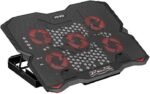 XTRIKE ME FN813 Laptop Cooling Pad Stand With Mobile Stand – 5 x RED Led Fans – 2 USB Ports – Support UP 17 Inch