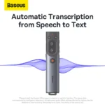 Baseus Orange Dot AI Wireless Presenter (Red Laser) | Rechargeable, Intelligent Voice Recording, Real-Time Voice Translation
