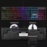 KENVER Wired Mechanical Gaming Keyboard, Backlit LED Keys, 104 Comfortable Floating Keys for PC Gaming/Working/Typewriting - Black - Image 4